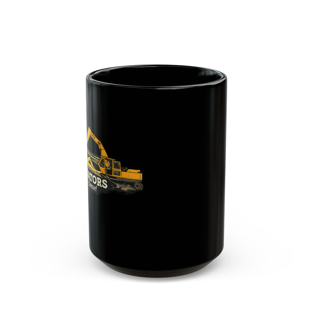Construction Excavator Black Mug — Heavy Equipment Lover Gift (11oz, 15oz)