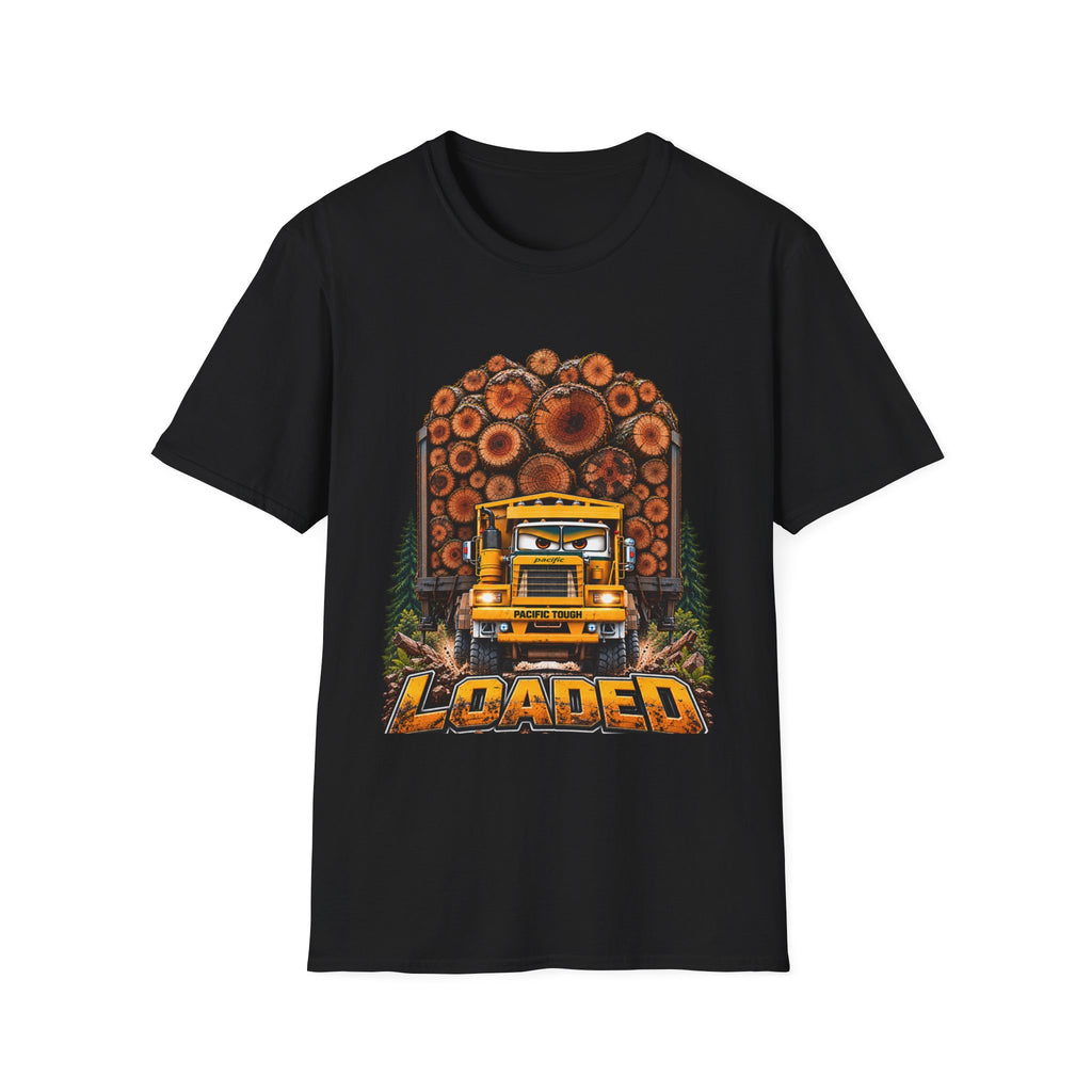 Logging Truck T-Shirt — Pacific off highway west coast logging truck, manufactured from 1947 to 1991