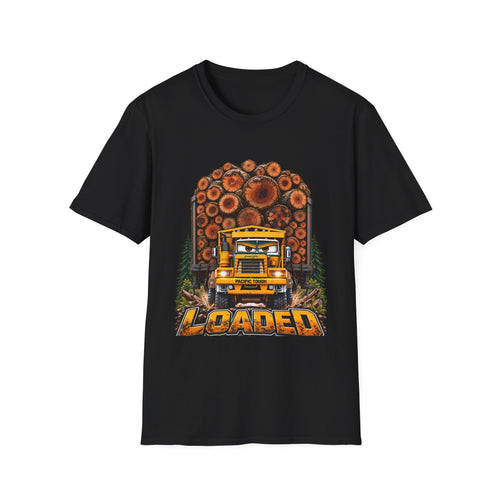 Logging Truck T-Shirt — Pacific off highway west coast logging truck, manufactured from 1947 to 1991
